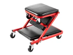 Carrinho de Inspeção SucceBuy Banco de Garagem Dobrável de 91cm, Capacidade 136kg para Mecânico, Equipado com Seis Rodas Giratórias 360° de 6,48 cm