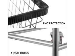 Carrinho de Roupa com Rodas SucceBuy, Cesto de Roupa Resistente de 4,5 Alqueires com Rodas de 12.7Cm