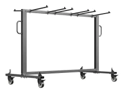 Carrinho de Serviço SucceBuy, Suporte de Cadeira Pliável, Capacidade de 181 kg, para 42 Cadeiras e 12 Mesas com Rodas, Preto
