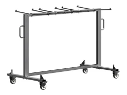 Carrinho de Serviço SucceBuy, Suporte de Cadeira Pliável, Capacidade de 181 kg, para 42 Cadeiras e 12 Mesas com Rodas, Preto