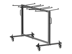 Carrinho de Serviço SucceBuy, Suporte de Cadeira Pliável, Capacidade de 181 kg, para 42 Cadeiras e 12 Mesas com Rodas, Preto