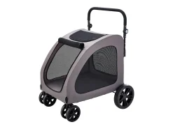 Carrinho para Cão SucceBuy, 4 Rodas com Freios, Capacidade de Carga 73 kg, Altura Ajustável, Tecido Oxford 600D