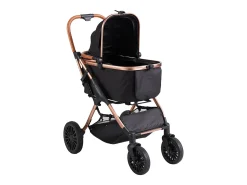 Carrinho para Cão SucceBuy, 4 Rodas com Freios, Capacidade de Carga 30 kg, Tecido Oxford 800D, para Cães de Porte Pequeno/Médio, Preto