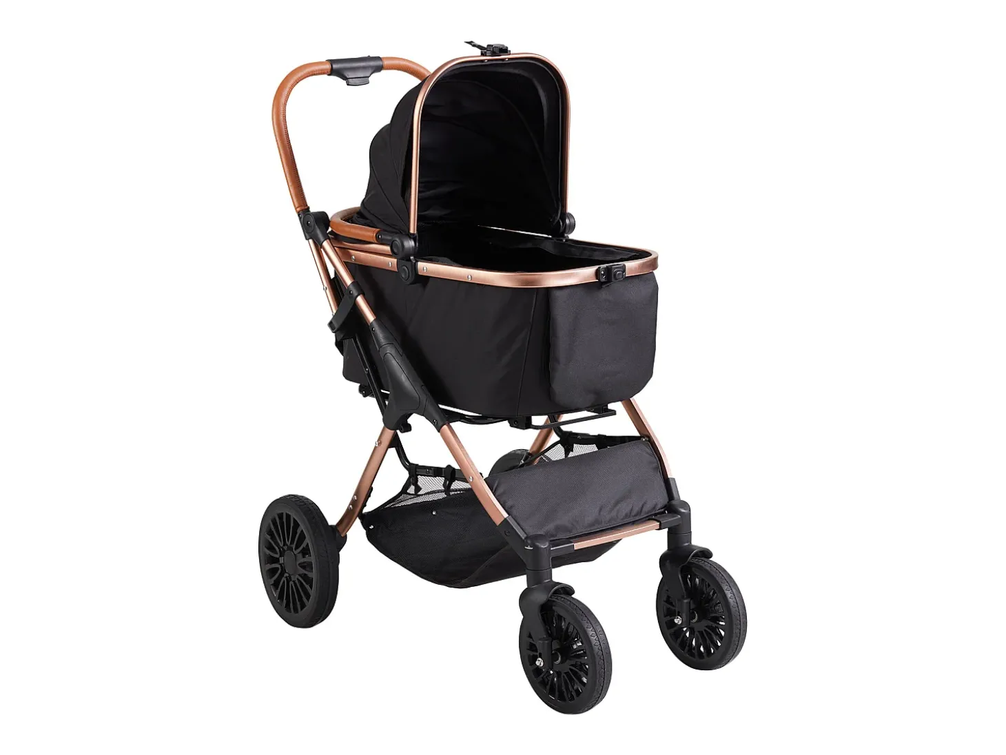 Carrinho para Cão SucceBuy, 4 Rodas com Freios, Capacidade de Carga 30 kg, Tecido Oxford 800D, para Cães de Porte Pequeno/Médio, Preto
