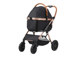 Carrinho para Cão SucceBuy, 4 Rodas com Freios, Capacidade de Carga 30 kg, Tecido Oxford 800D, para Cães de Porte Pequeno/Médio, Preto