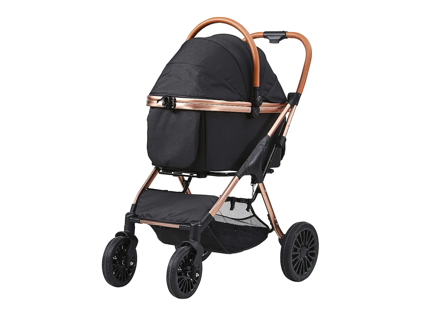 Carrinho para Cão SucceBuy, 4 Rodas com Freios, Capacidade de Carga 30 kg, Tecido Oxford 800D, para Cães de Porte Pequeno/Médio, Preto