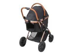 Carrinho para Cão SucceBuy, 4 Rodas com Freios, Capacidade de Carga 30 kg, Tecido Oxford 800D, para Cães de Porte Pequeno/Médio, Preto