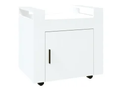 Carrinho secretária 60x45x60cm deriv. madeira branco brilhante