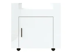 Carrinho secretária 60x45x60cm deriv. madeira branco brilhante