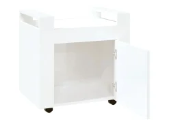Carrinho secretária 60x45x60cm deriv. madeira branco brilhante