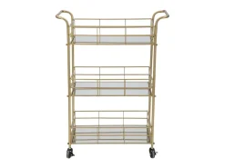 Carrinho VKH4, Ouro, 60x30,5x80 cm, Kendra Home