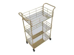 Carrinho VKH4, Ouro, 60x30,5x80 cm, Kendra Home