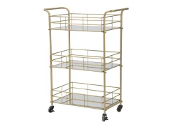 Carrinho VKH4, Ouro, 60x30,5x80 cm, Kendra Home