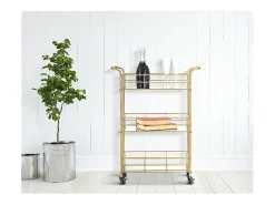 Carrinho VKH4, Ouro, 60x30,5x80 cm, Kendra Home