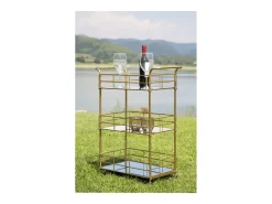 Carrinho VKH4, Ouro, 60x30,5x80 cm, Kendra Home