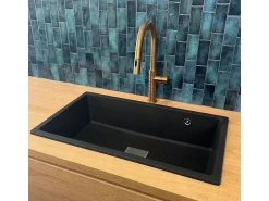 Carrit lavatório individual 1 cuba grande 78x43.5 granito preto Essebagno