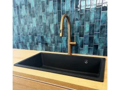 Carrit lavatório individual 1 cuba grande 78x43.5 granito preto Essebagno