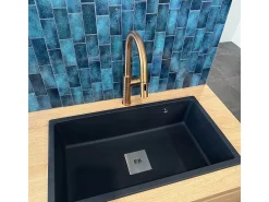 Carrit lavatório individual 1 cuba grande 78x43.5 granito preto Essebagno