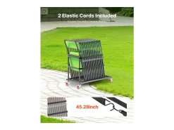 Carro de Serviço Plegável SucceBuy 136 kg para 25 Cadeiras, Armazenamento Vertical em Forma de L