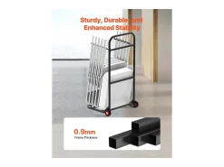 Carro de Suporte Porta-Cadeira Plegável SucceBuy, para 10 Cadeiras, Carga 45kg para Puxar