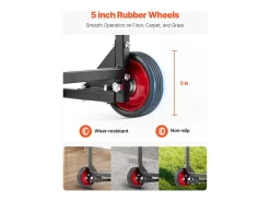 Carro de Suporte Porta-Cadeira Plegável SucceBuy, para 10 Cadeiras, Carga 45kg para Puxar