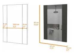 Casa de banho Mirror Madrid, com forma rectangular