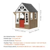 Casa de Brinquedo Infantil, SucceBuy Casa de Brinquedo de Madeira para Crianças com Porta, Janela e Lava-loiça