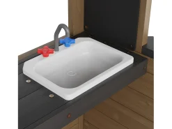 Casa de Brinquedo Infantil, SucceBuy Casa de Brinquedo de Madeira para Crianças com Porta, Janela e Lava-loiça
