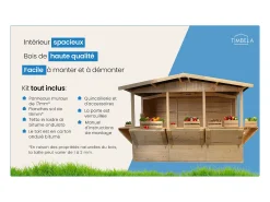Casa de jardim de madeira - H232x336x263 cm / 6m² - M150B