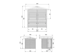 Casa de jardim de madeira - H232x253x263 cm / 4 m² - M149