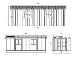 Casa de jardim qualidade premium sem piso e parede lateral - 14.3 m² / A231x248x648 cm - M941B