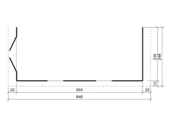 Casa de jardim qualidade premium sem piso e parede lateral - 14.3 m² / A231x248x648 cm - M941B