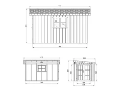 Casa de jardim qualidade premium sem piso e parede lateral - 8.68 m² / A231x248x412 cm - M939B-HARVEST HONEY
