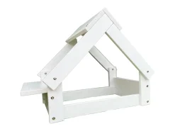 Casa do cão branco - Cama com moldura em madeira natural FSC, 76x44x55cm