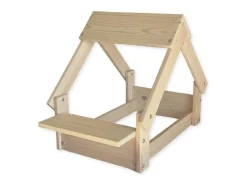 Casa do cão cor natural - Cama com estrutura em madeira natural FSC, 76x44x55cm