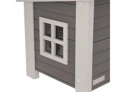 Casa para gatos ECO Eli 57x45x43 cm cinzento e branco