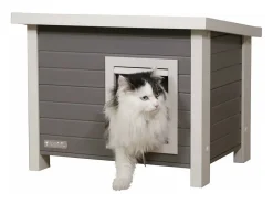 Casa para gatos ECO Eli 57x45x43 cm cinzento e branco