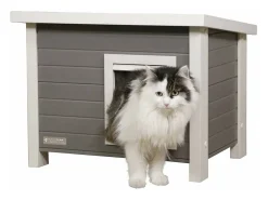 Casa para gatos ECO Eli 57x45x43 cm cinzento e branco