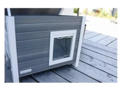Casa para gatos ECO Eli 57x45x43 cm cinzento e branco