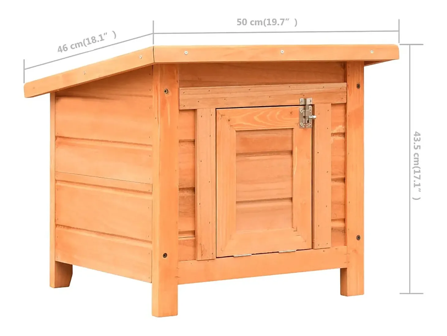 Casa para gatos pinho e abeto maciços 50x46x43,5 cm