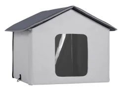Casa para Gatos, SucceBuy, Casa Aquecida para Gatos, Abrigo Dobrável para Gatos com Almofada Térmica, Cinzento, Tamanho M