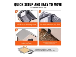 Casa para Gatos, SucceBuy Cama Elevada e Aquecida com Almofada Térmica, Castanho (Médio)