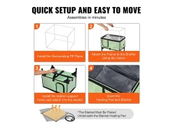 Casa para Gatos, SucceBuy Cuboid Green (M) Casa Elevada e Aquecida para Gatos com Almofada Térmica