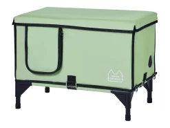 Casa para Gatos, SucceBuy Cuboid Green (M) Casa Elevada e Aquecida para Gatos com Almofada Térmica