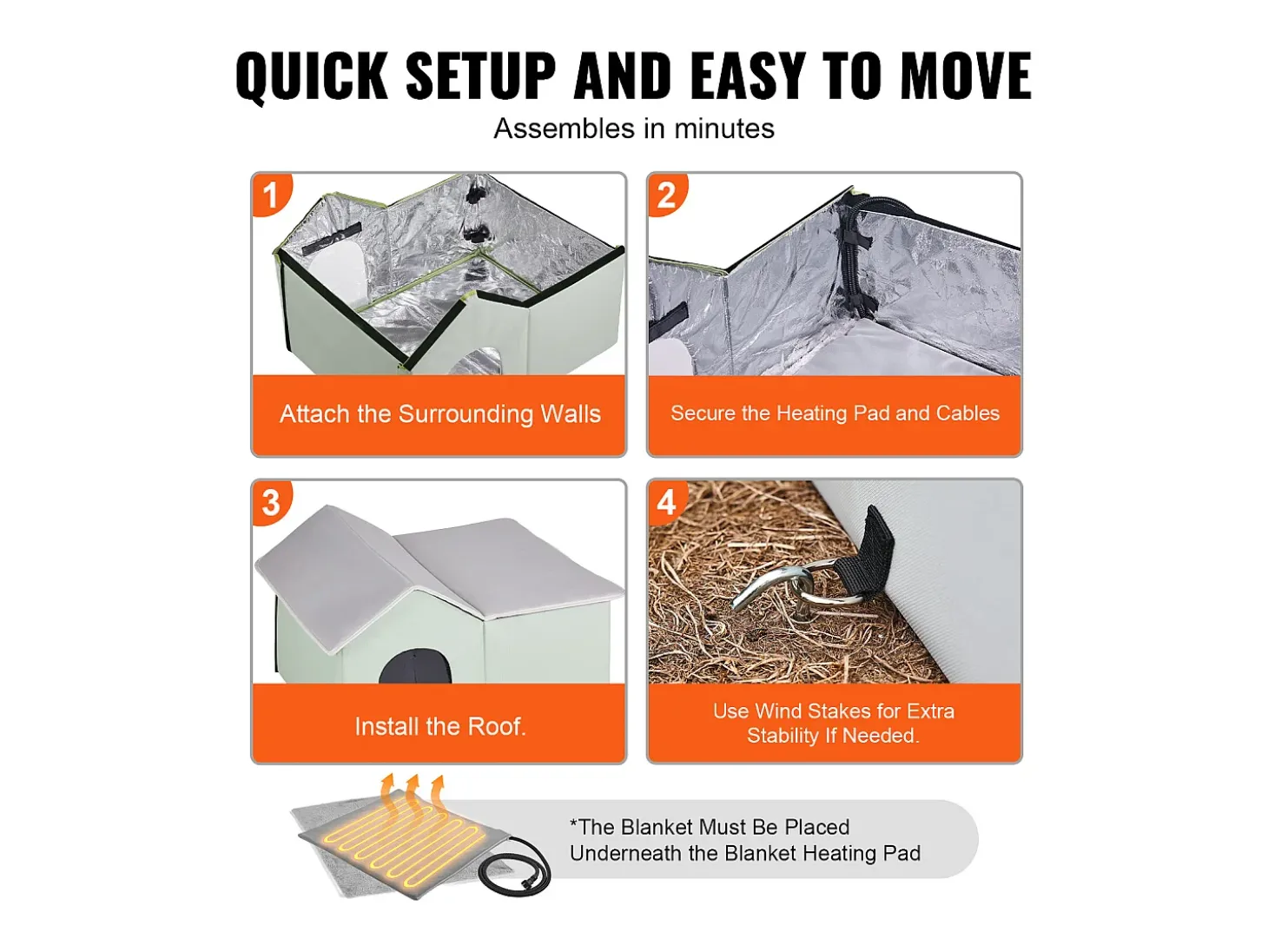 Casa para Gatos, SucceBuy Casa Aquecida - Abrigo para Gatos Exterior com Almofada Térmica - Verde - Grande