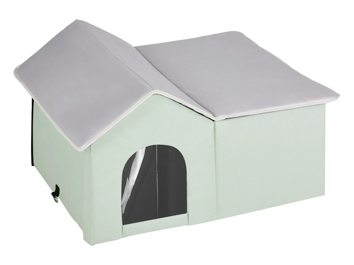 Casa para Gatos, SucceBuy Casa Aquecida - Abrigo para Gatos Exterior com Almofada Térmica - Verde - Grande