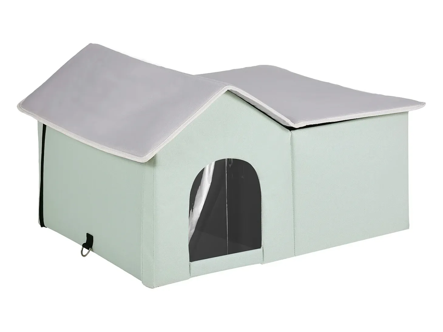 Casa para Gatos, SucceBuy Casa Aquecida - Abrigo para Gatos Exterior com Almofada Térmica - Verde - Grande