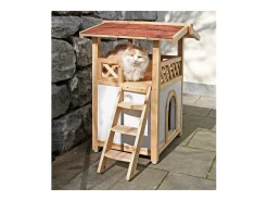 Casa para gatos Tyrol Alpin 88x57x77 cm castanho-claro