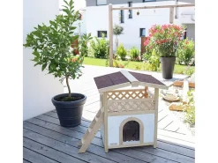 Casa para gatos Tyrol Alpin 88x57x77 cm castanho-claro