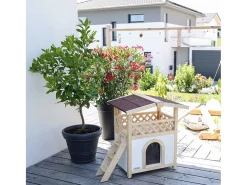 Casa para gatos Tyrol Alpin 88x57x77 cm castanho-claro